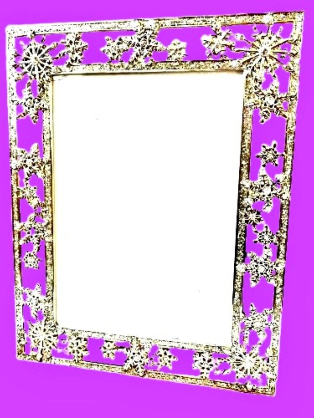 KOHL'S CITY LIGHTS Picture Standing Frame Silver-tone Snowflakes for 5"x7" Photo